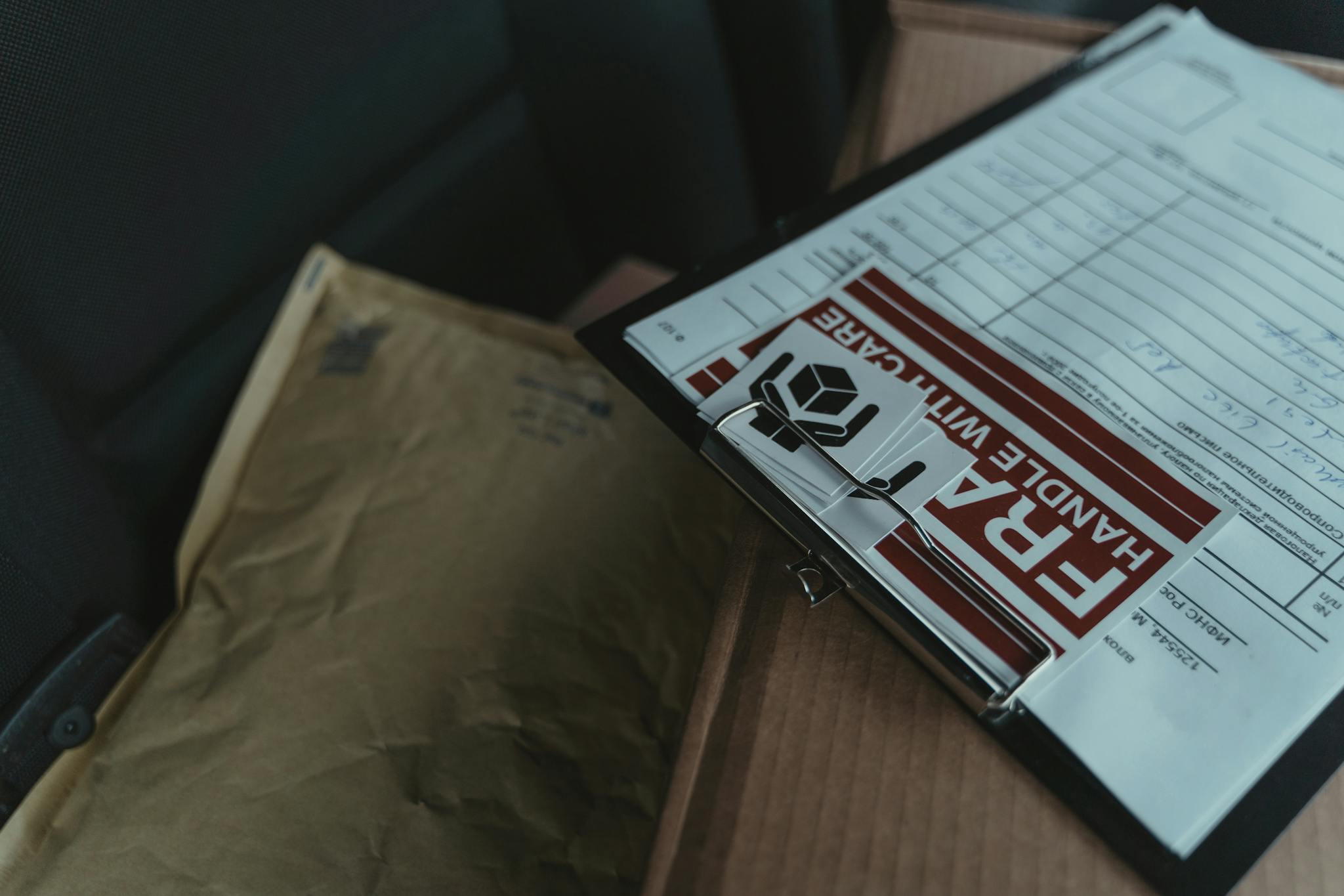 white and black box on brown wooden